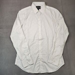 Bonobos Slim Fit Long Sleeve Button Up Shirt White Blue Micro Floral Print Men M
